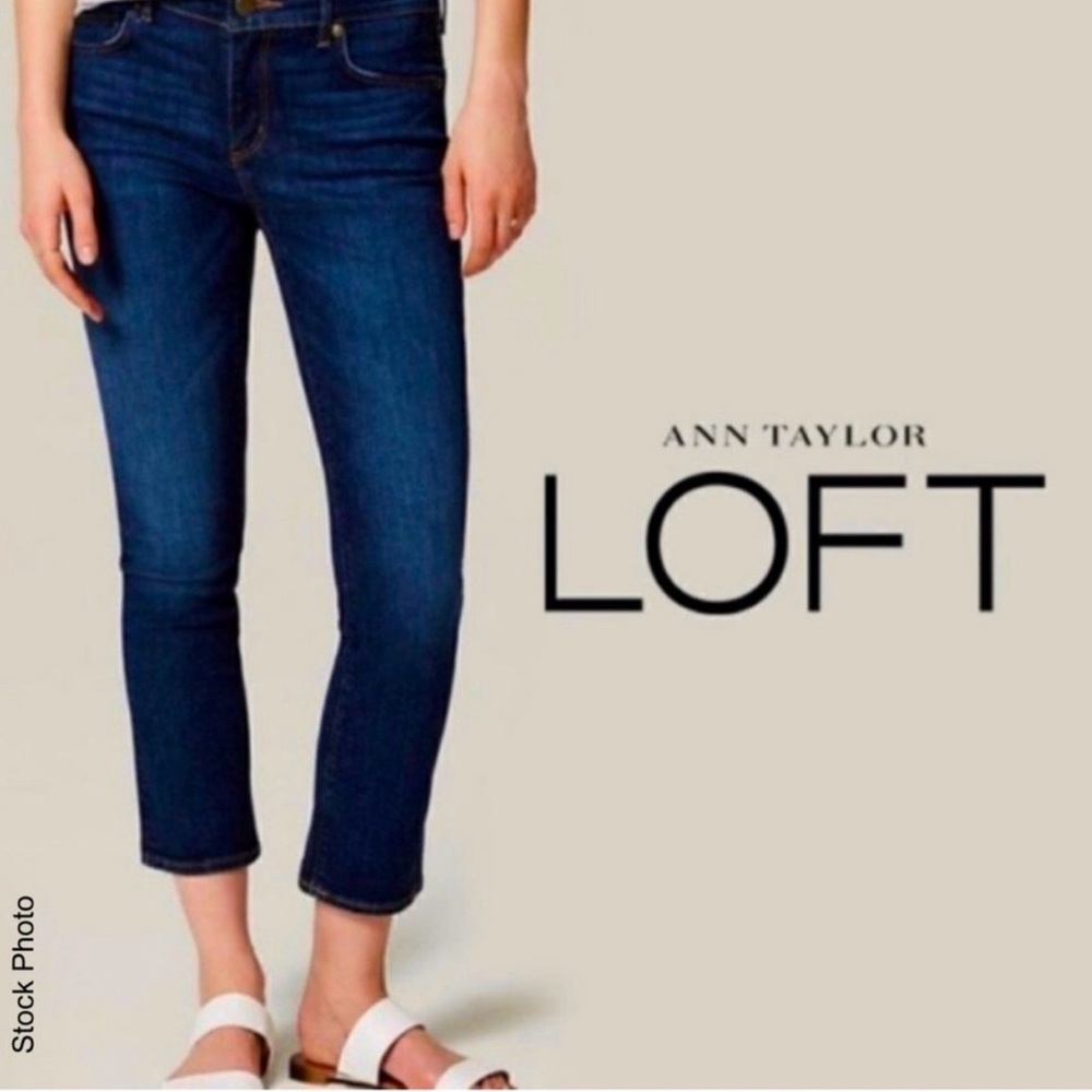LOFT Modern Kick Crop Women's Blue Jeans